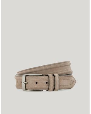 Canali Ceinture En Veau Velours Double - Neutre