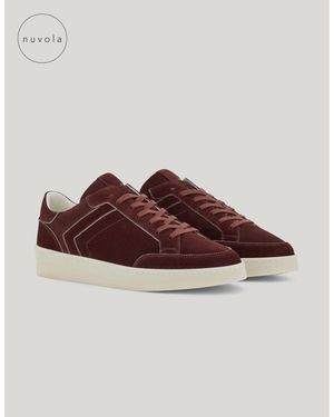 Canali Nuvola Burgundy Suede Trainers - Brown