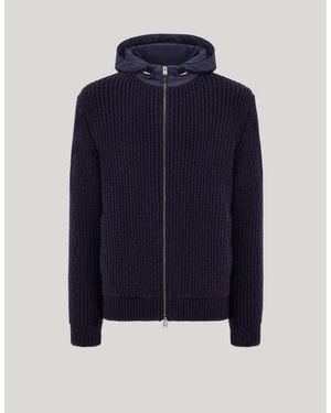 Canali Merino Wool Mixed Material Blouson - Blue