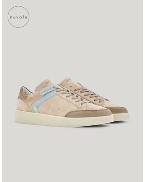Canali Nuvola And Calfskin Suede Sneakers - Natural