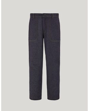 Canali Stetch Denim Fatigue Pants - Blue