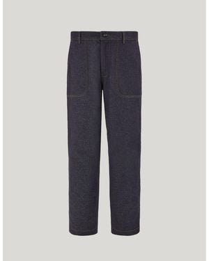 Canali Stetch Denim Fatigue Trousers - Blue