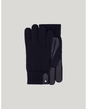 Canali Wool And Sheepskin Gloves - Blue