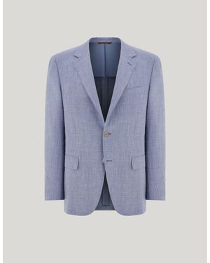 Canali Wool, Silk And Linen Regular-Fit Jacket - Blue