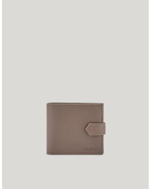Canali Walnut Hammered Calfskin Wallet - Brown