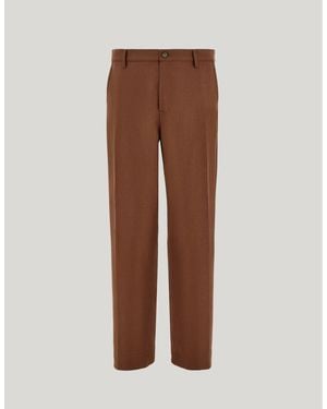 Canali Nuvola Tapered-Fit Terracotta Cotton Chino Pants - Brown