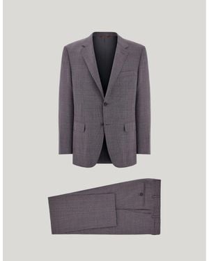 Canali And Rust- Wool Regular-Fit Suit With Prince Of Wales Design - Gray