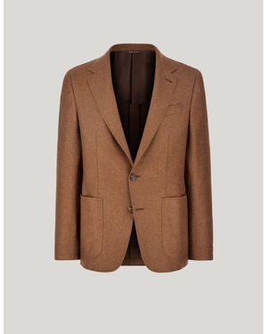 Canali Camel Silk And Cashmere Kei Jacket - Brown