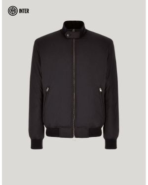 Canali Nuvola Technical Fabric Padded Bomber Jacket Coat - Black