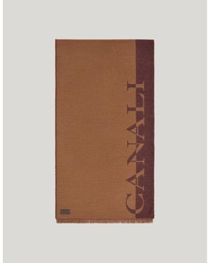 Canali Double-Effect Pure Wool Scarf - Brown