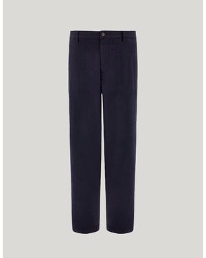 Canali Cotton Gabardine And Cashmere Fatigue Trousers - Blue