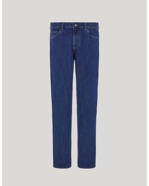 Canali Five-Pocket Slim-Fit Stretch Denim Trousers - Blue