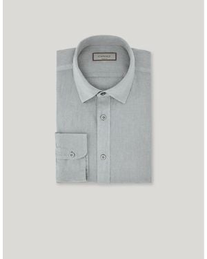 Canali Regular-Fit Garment-Dyed Linen Shirt With Narrow Pointed Collar - Grey