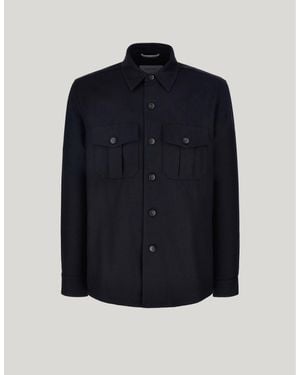 Canali Impeccabile Pure Wool Six-Button Shirt Jacket - Blue