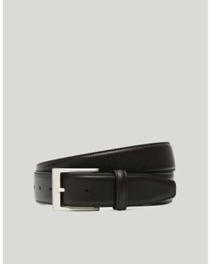 Canali Ceinture Marron Foncé En Cuir De Veau - Noir