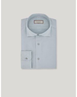 Canali Regular-Fit Garment-Dyed Cotton And Silk Shirt - Blue