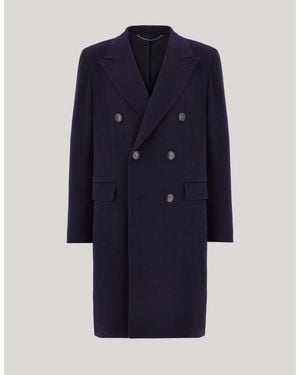 Canali Pure Cashmere Double-Breasted Slim-Fit Coat - Blue