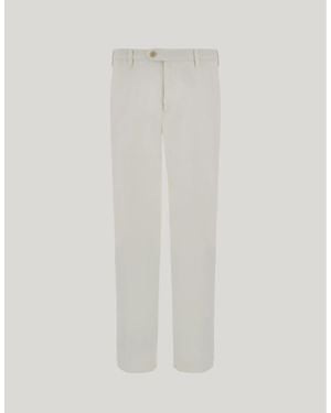 Canali Cotton And Cashmere Gabardine Regular-Fit Chinos - White