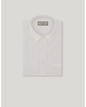 Canali Milk-Colored Garment Dyed Cotton And Linen Blend Shirt - White