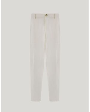 Canali Milk Cotton Gabardine And Cashmere Fatigue Trousers - White