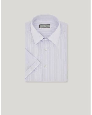 Canali And Striped Seersucker Cotton Slim-Fit Shirt - White