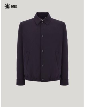 Canali Impeccabile Wool Blouson With Rain Protection Treatment - Blue