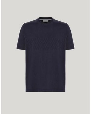 Canali Baumwolljersey-T-Shirt Mit Soft-Touch - Blau