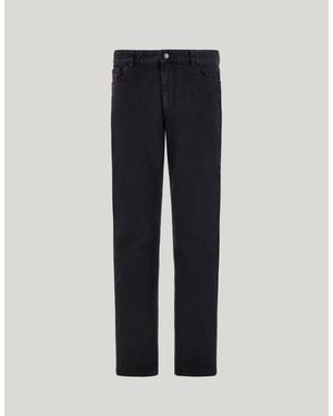 Canali Over-Dyed Five Pocket Stretch Denim Pants - Blue