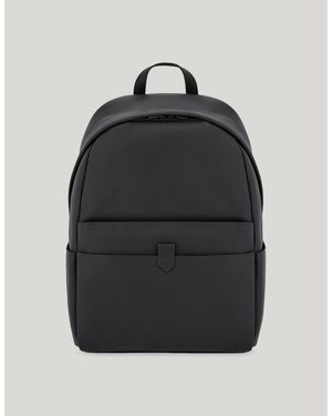 Canali Hammered Calfskin Backpack With Functional Details - Black