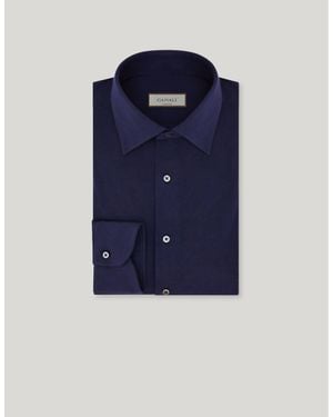 Canali Midnight Regular-Fit Stretch Cotton Shirt - Blue