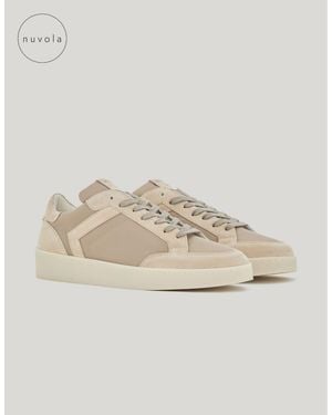 Canali Nuvola Nylon And Suede Trainers - Natural