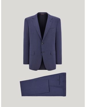 Canali Impeccabile Pure Wool Regular-Fit Suit With Microstructure - Blue