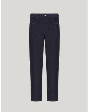 Canali Dark Five-Pocket Denim, Regular Fit - Blue