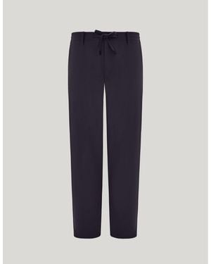 Canali Marineblaue Kordelzughose Im Regular Fit Aus Wolle