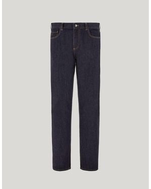 Canali Five-Pocket Slim-Fit Stretch Denim Trousers - Blue