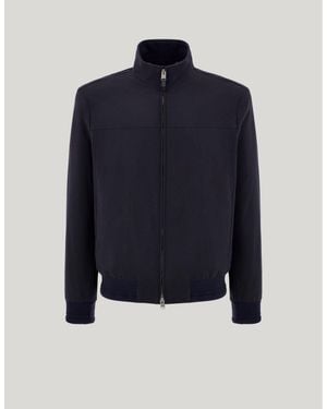 Canali Blauer Blouson Aus Kaschmirmix Im Regular Fit