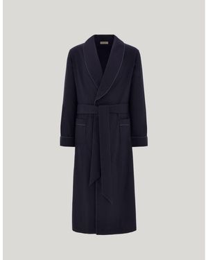 Canali Impeccabile Hand-Stitched Wool Dressing Gown - Blue