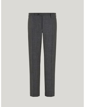 Canali Anthracite Impeccabile Wool Regular-Fit Trousers - Grey