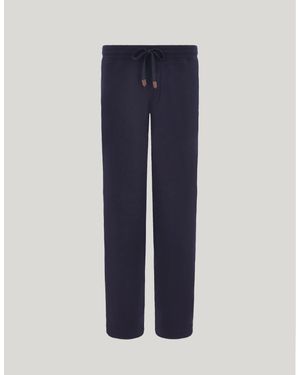 Canali Impeccabile Wool Joggers With Contrasting Piping - Blue