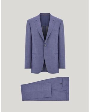 Canali Regular-Fit Denim-Effect Wool Suit - Blue