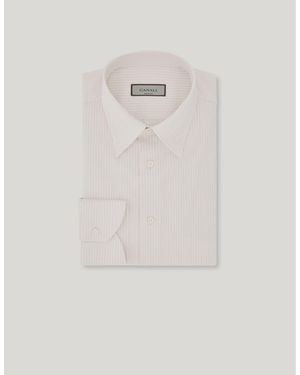 Canali Impeccabile Regular-Fit Striped Cotton Shirt - White