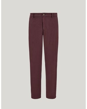 Canali Eggplant Comfort Cotton Gabardine Chinos - Purple