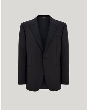 Canali Pure Wool 150's Tuxedo Blazer - Blue