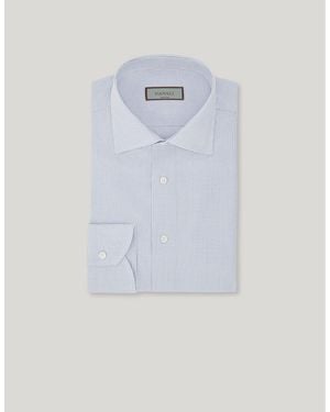 Canali Impeccabile And Light Cotton Micro-Check Regular-Fit Shirt - Blue