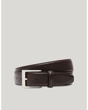 Canali Dark Calfskin Leather Belt - Black