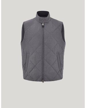 Canali Technical Fabric Quilted Vest - Gray