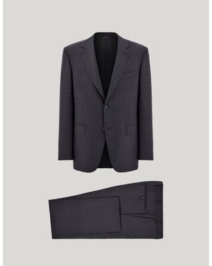 Canali Charcoal Pure Wool Suit - Blue