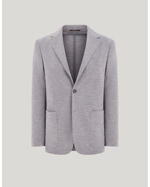 Canali Wool And Lyocell Blend Jersey Jacket - Gray