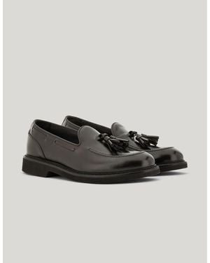 Canali Dark Tumbled Calfskin Tassel Loafers - Braun