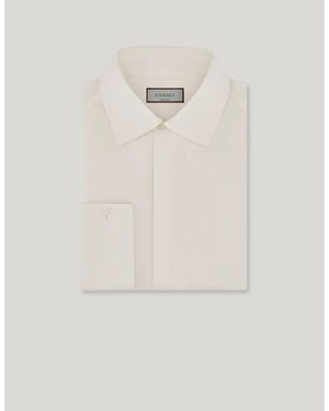 Canali Regular Fit Silk Dress Shirt - Natural